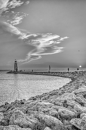 Sunset on Lake Hefner - Lighthouse