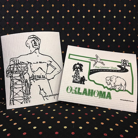 Tulsa Driller & Oklahoma Swedish Dishcloth