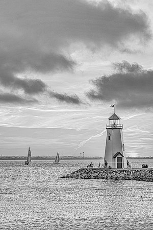 Sunset on Lake Hefner - Lighthouse